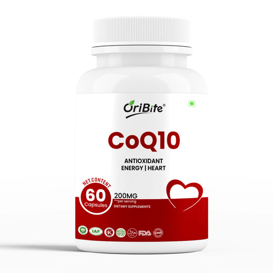 Oribite CoQ10 200mg, 60 Veggie Capsules | High Absorption Coenzyme Q10 Supplement | Antioxidant for Heart, Energy & Healthy Aging | Ubiquinone Dietary Supplement