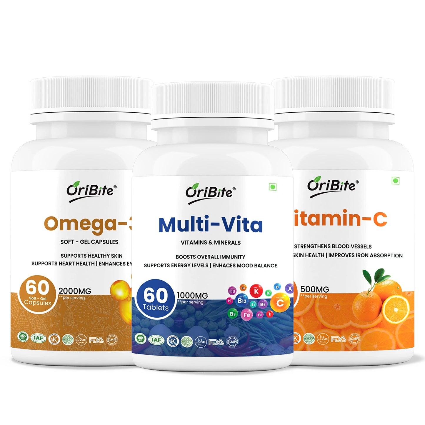 Multivitamin, Omega-3 & Vitamin C – Daily Nutrition & Immunity