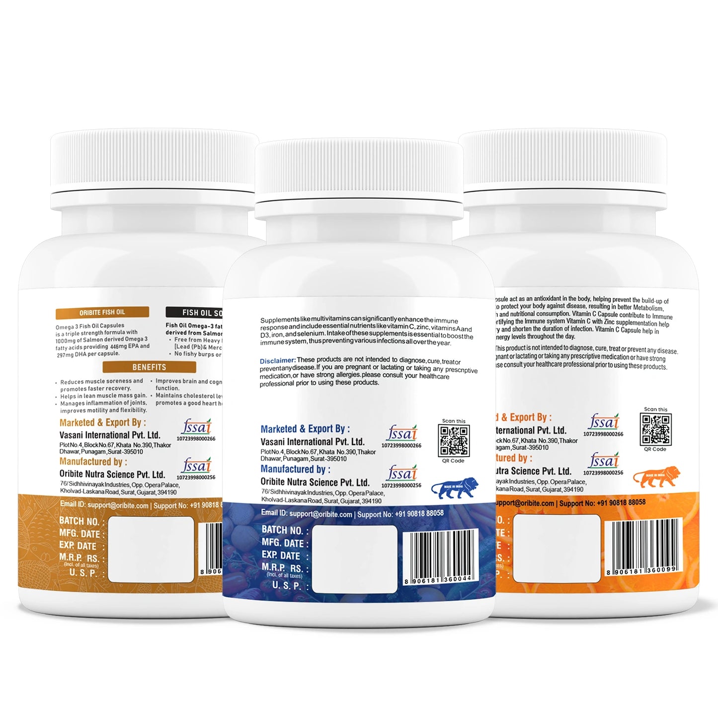 Multivitamin, Omega-3 & Vitamin C – Daily Nutrition & Immunity