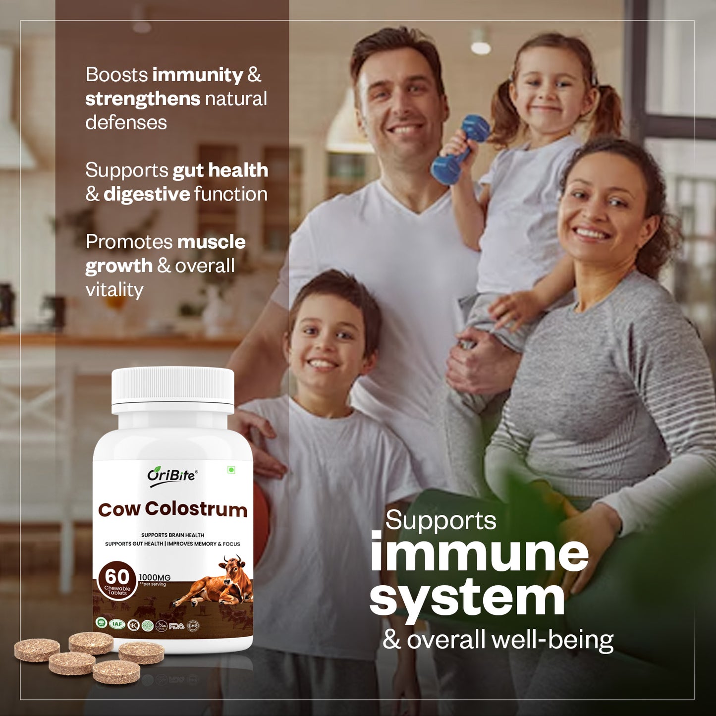 Oribite Cow Colostrum Capsule | 60 Tablets