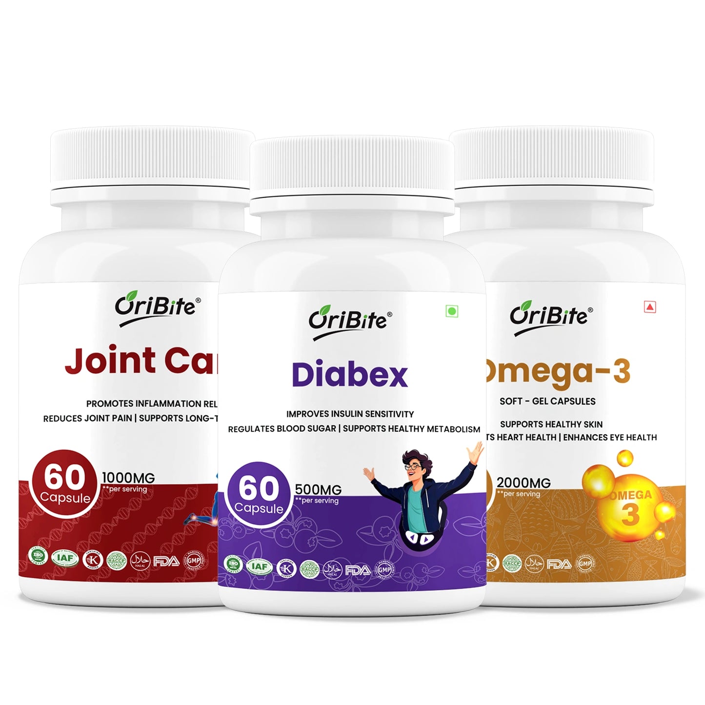 Diabex, Joincare & Omega-3 - Sugar Care, Joint & Heart Health