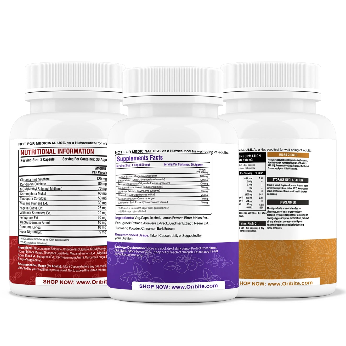 Diabex, Joincare & Omega-3 - Sugar Care, Joint & Heart Health