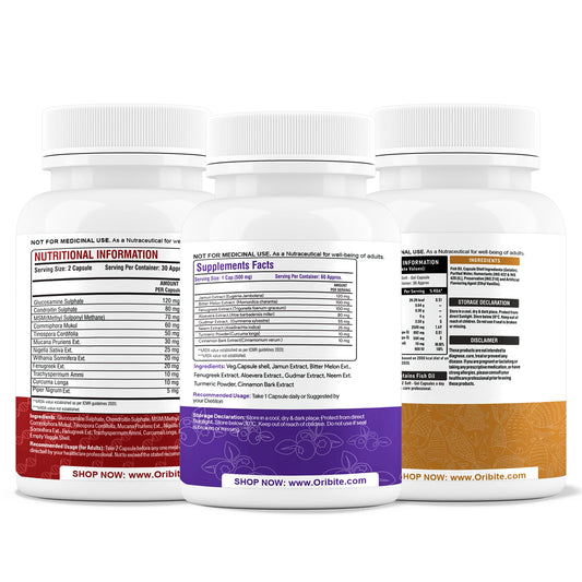 Diabex, Joincare & Omega-3 - Sugar Care, Joint & Heart Health