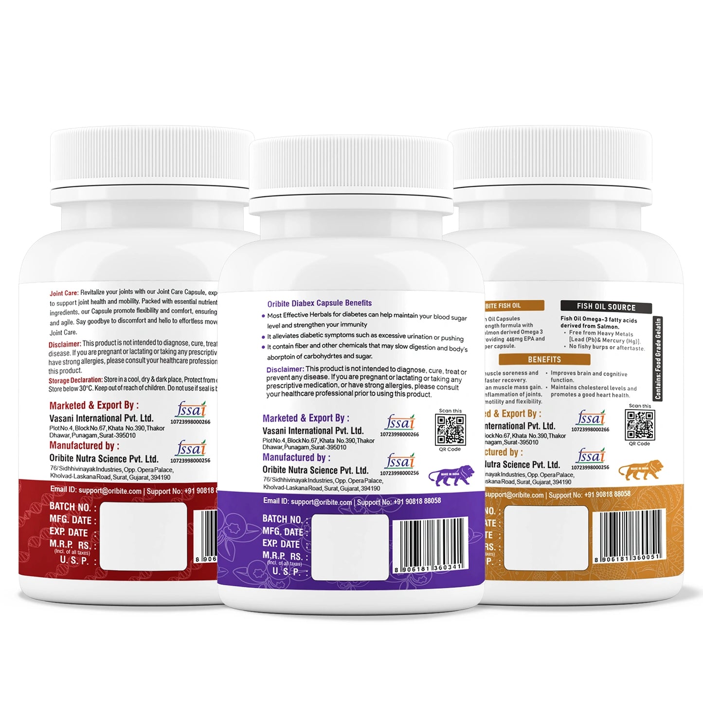 Diabex, Joincare & Omega-3 - Sugar Care, Joint & Heart Health