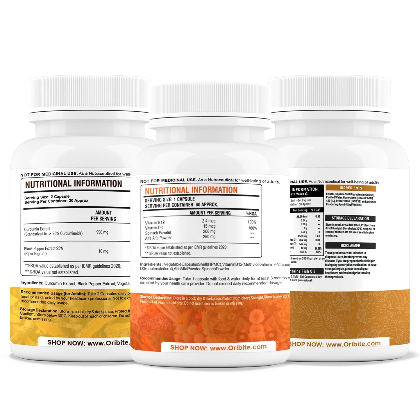 Vitamin B12, Omega-3 & Curcumin – Heart, Joint & General Wellness