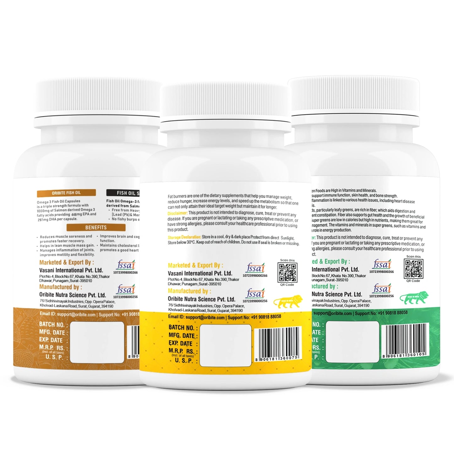 Fat Burner, Green Super Food & Omega-3 - Metabolism & Detox Support