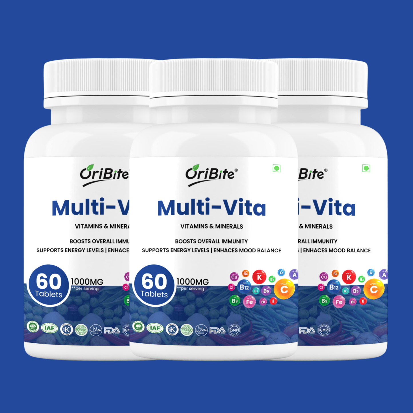 Multivitamin Tablets with Minerals & Herbal Blend for Immunity - Oribite