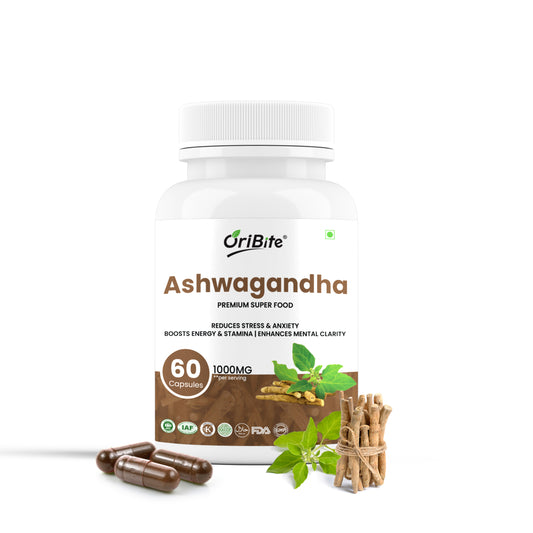 Oribite Ashwagandha Capsule | Helps in Stress Relief Cognition Immunity Boost & Sleep Management | 60 Tablets