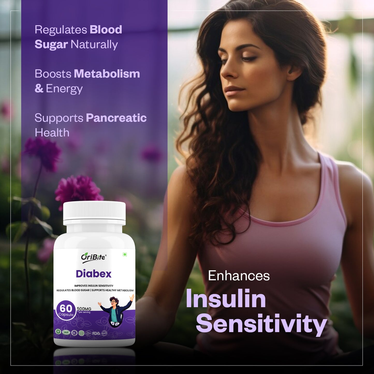 Oribite Diabex Capsule | Natural Support for Diabetes | Immunity and Energy Balance | 60 Capsule