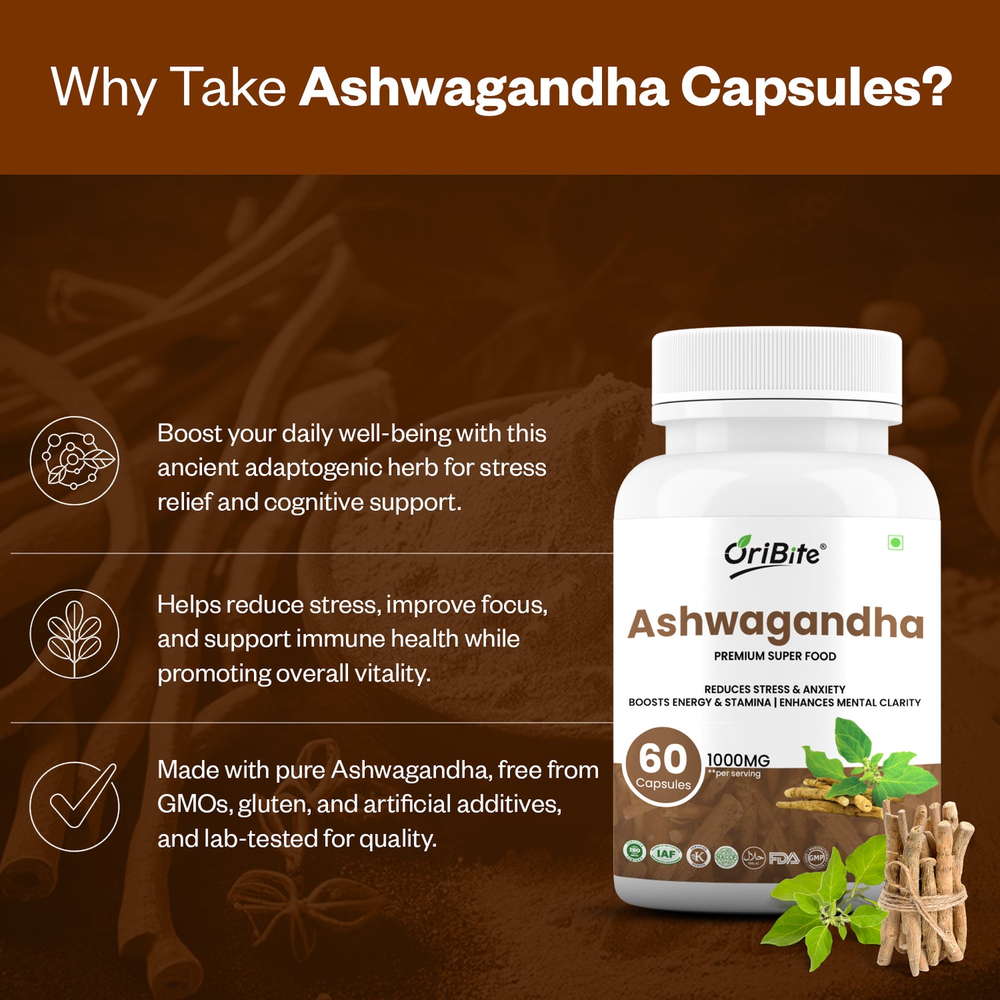 Oribite Ashwagandha Capsule | 60 Tablets