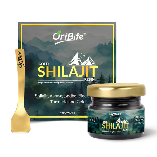 Oribite Gold Shilajit Resin | Boosts Energy Stamina & Immunity | Contains 24k Gold | 20G