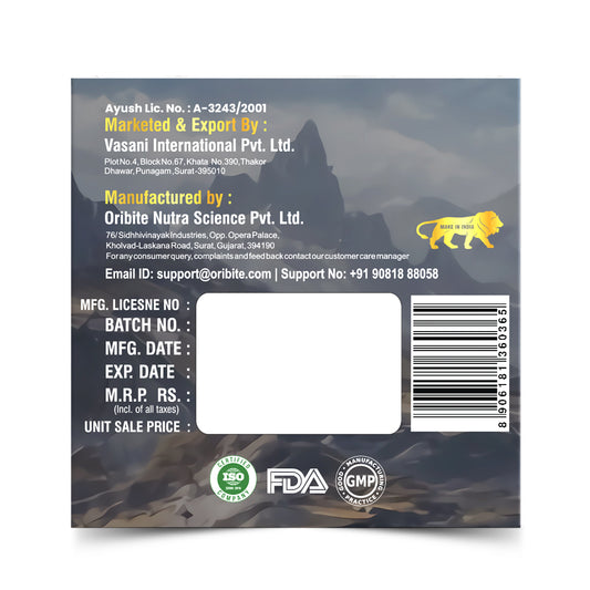 Oribite Himalayan Shilajit Resin | Rich in Fulvic Acid for Strength Power and Stamina (20g)