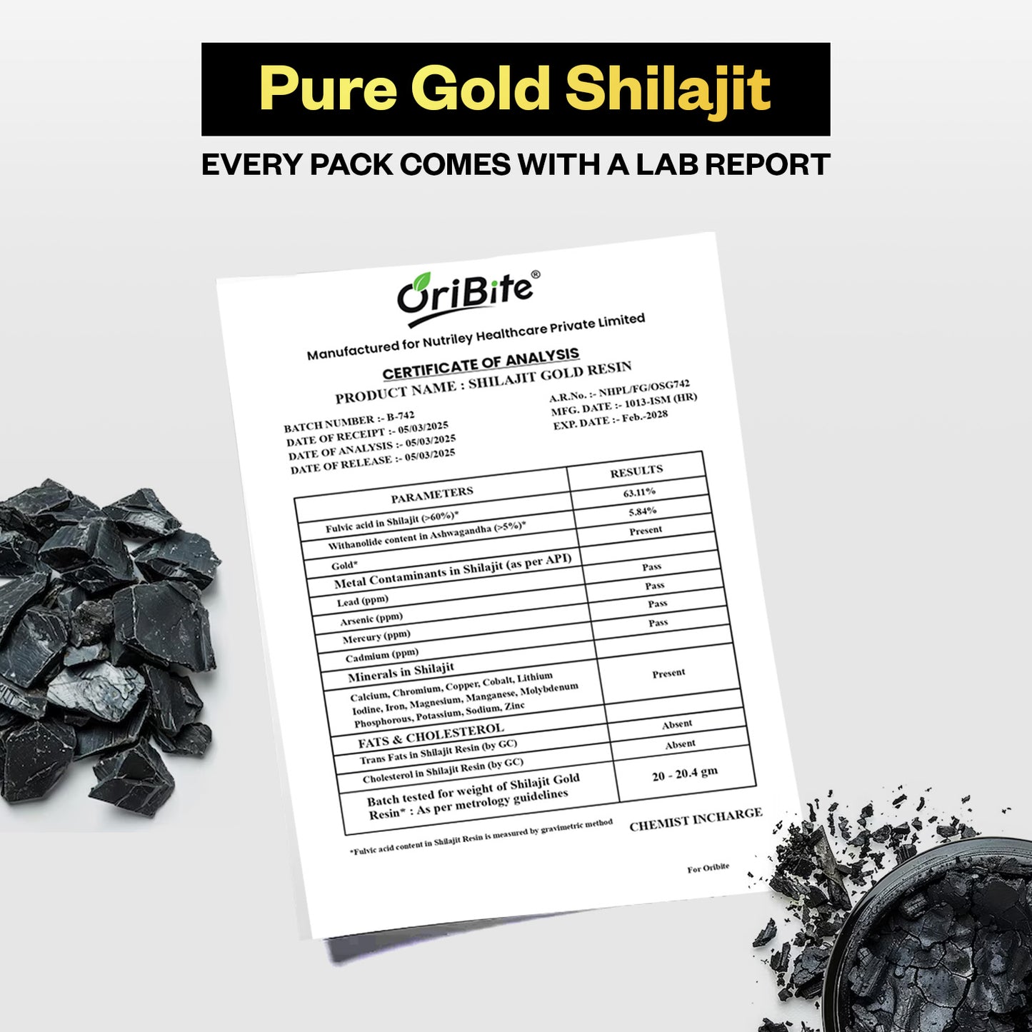 Oribite Gold Shilajit Resin 20G