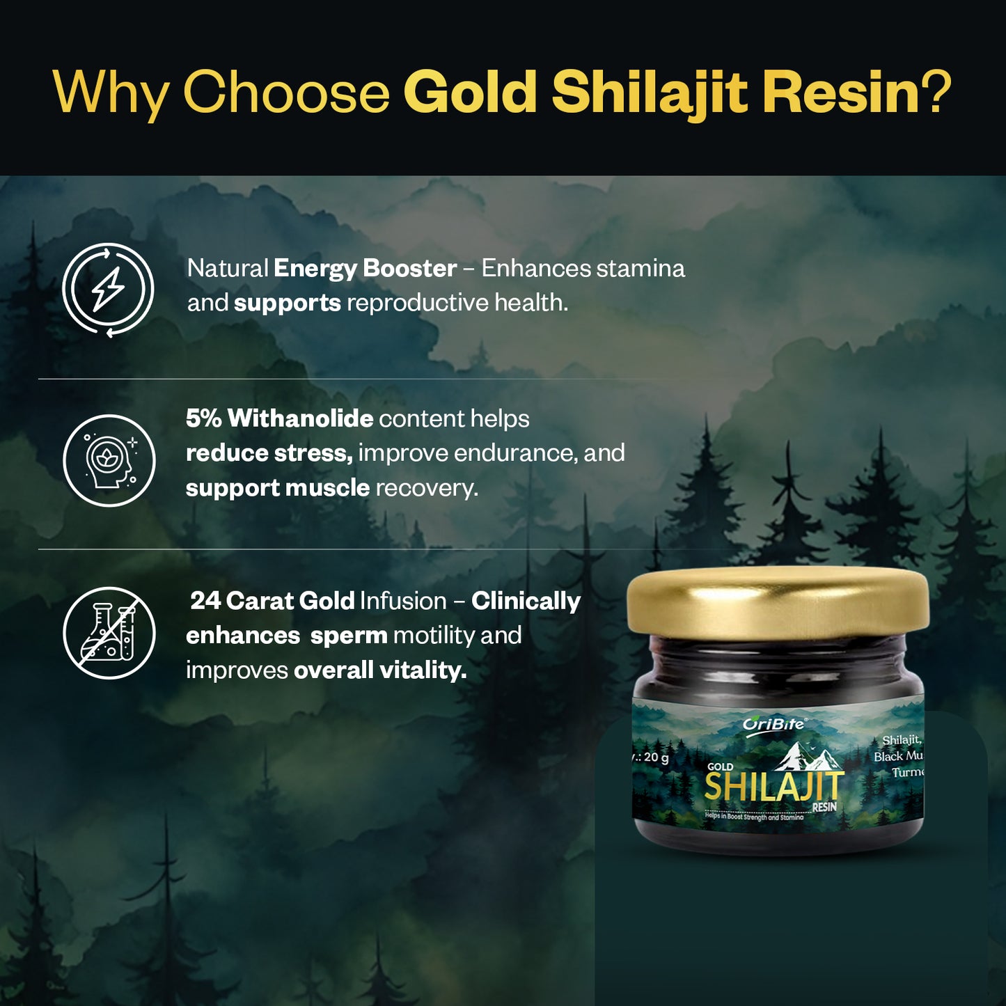 Oribite Gold Shilajit Resin 20G