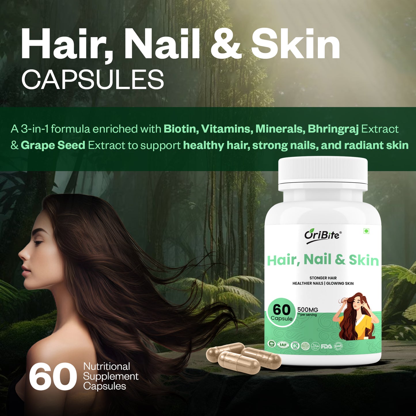 Oribite Hair-Nail-Skin Capsule | 60 Capsule