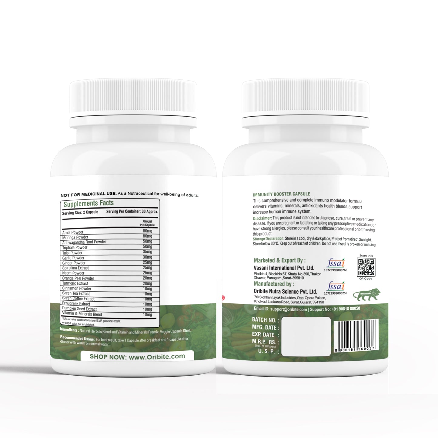 Oribite Immunity Booster Capsule | Natural Antioxidant Reduce Inflammation & Cold Rheumatism | 60 Capsule