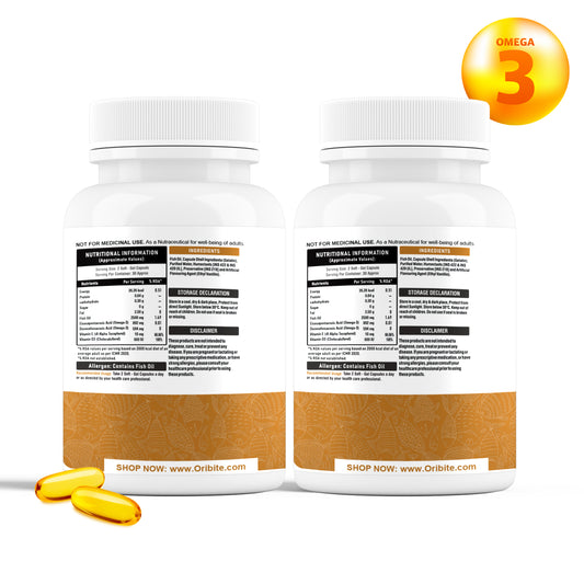 Oribite Omega 3 Capsule |  High Quality Capsule for Joint Support Heart Health Anti-Aging Benefit | 60 Capsule