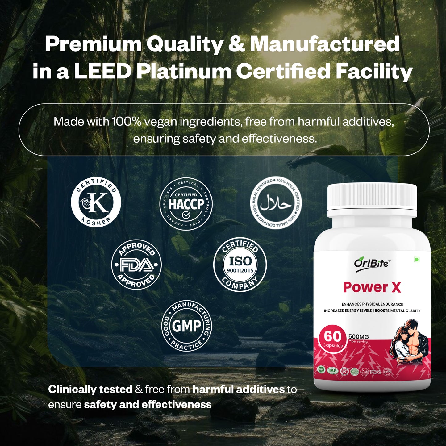 Oribite Power X Capsule | Enhances Physical Endurance Increases Energy & Boosts Mental Clarity | 60 Capsule
