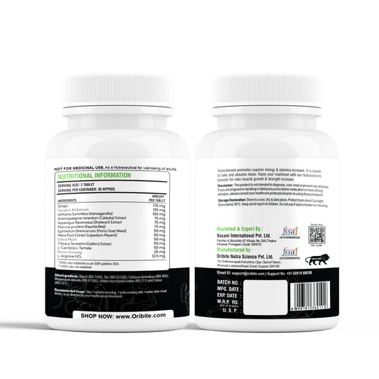 Oribite Testo Booster Tablets | 60 Tablets