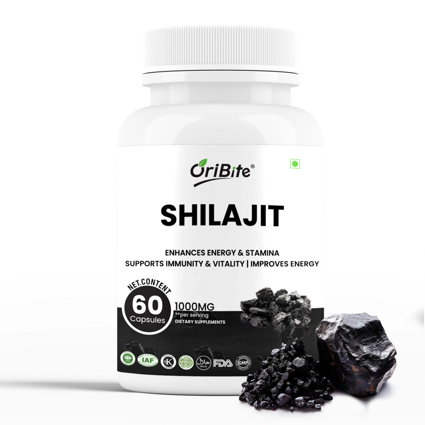 Shilajit Capsules for Men & Women (1000mg Per Serving, 60 Count) With Ashwagandha, Tribulus & Piperine | Energy, Stamina, Immunity & Vitality Support | Natural Dietary Supplement, Vegan Friendly