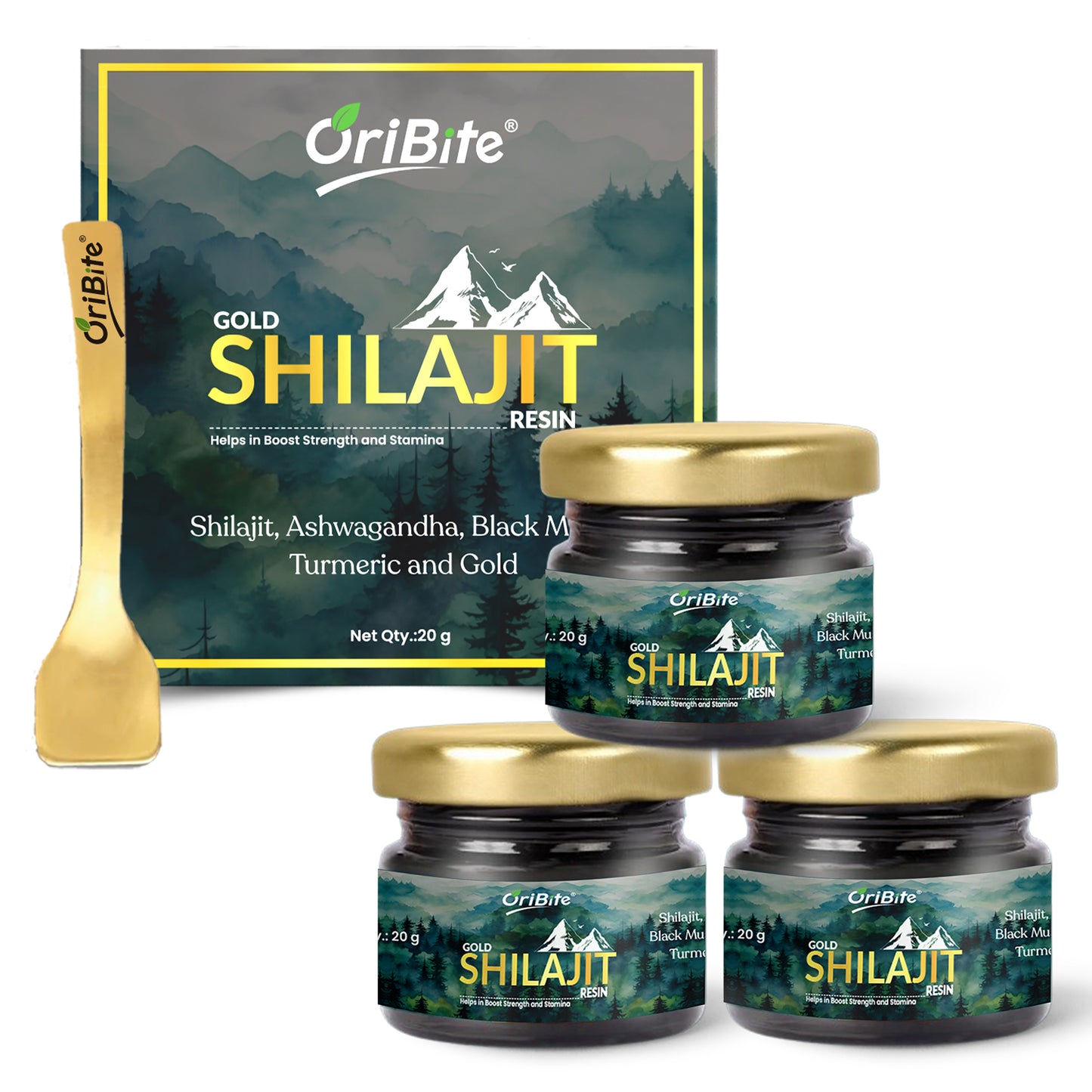 Oribite Gold Shilajit Resin | Contains 24k Gold | 20G
