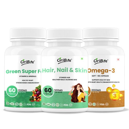 Hair Nail Skin, Green Super Food & Omega-3 - Beauty & Wellness