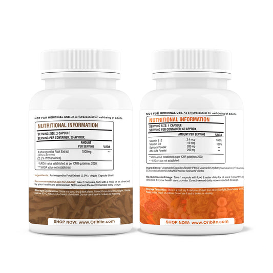 Vitamin B12 & Ashwagandha – Brain Health & Stress Support