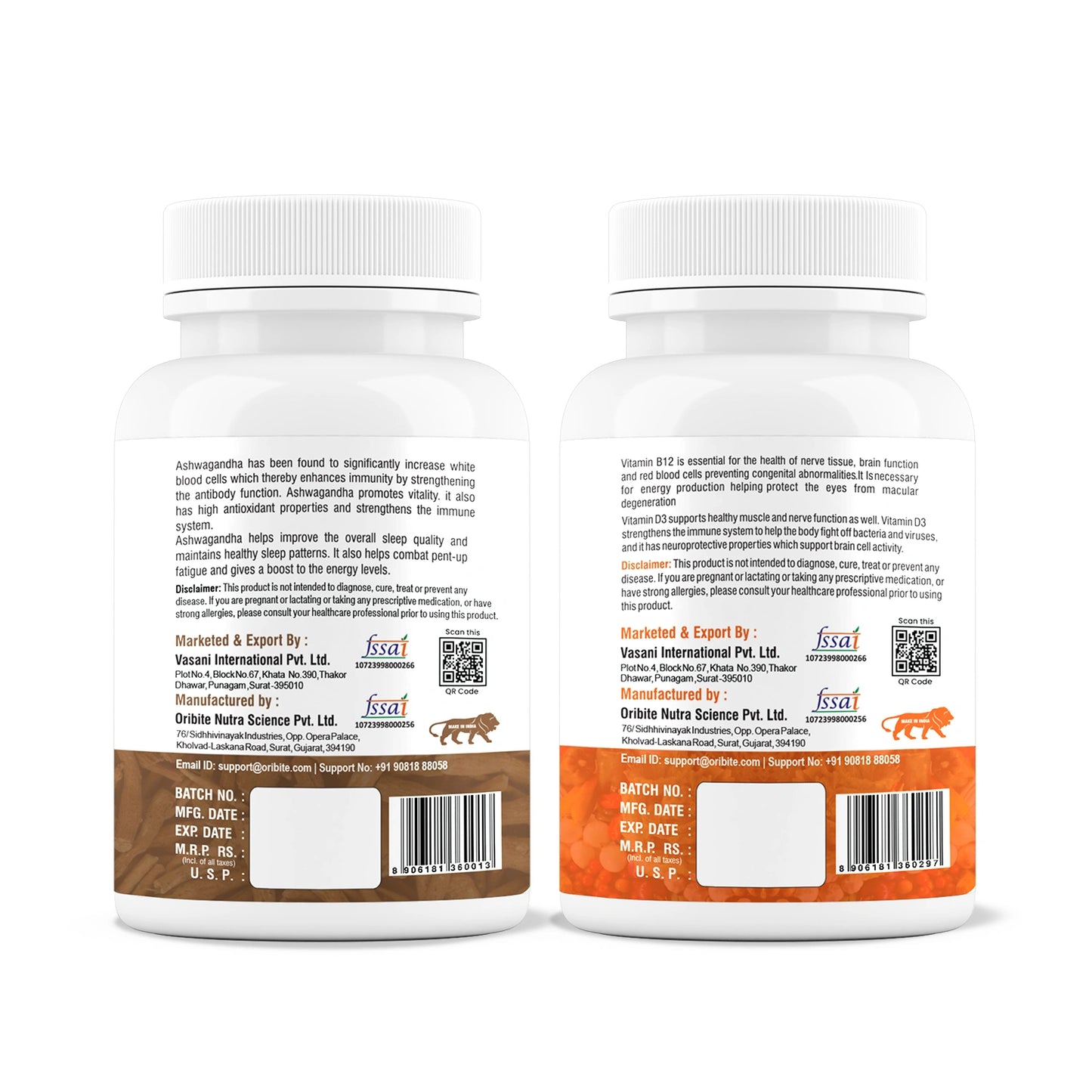 Vitamin B12 & Ashwagandha – Brain Health & Stress Support