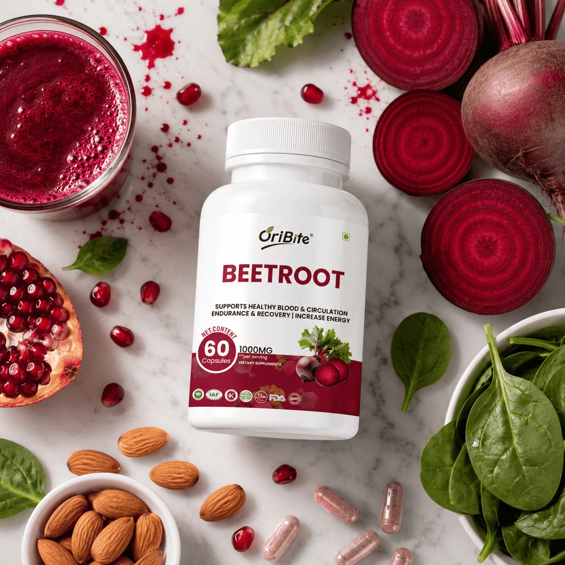 Beetroot Capsules for Energy and Wellness Support - Oribite