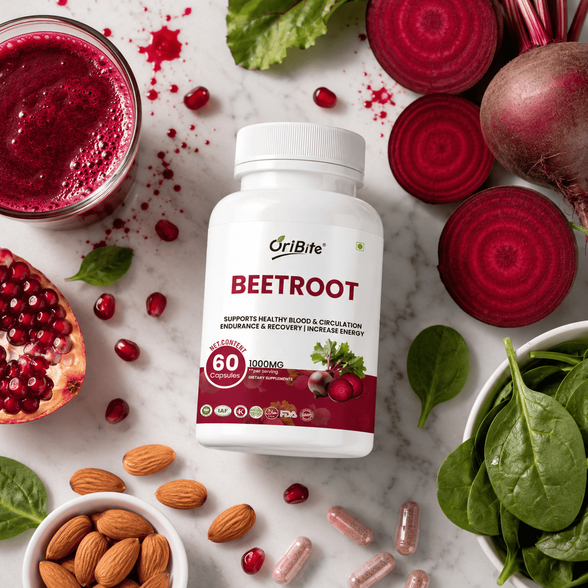 Beetroot Capsules for Energy and Wellness Support - Oribite