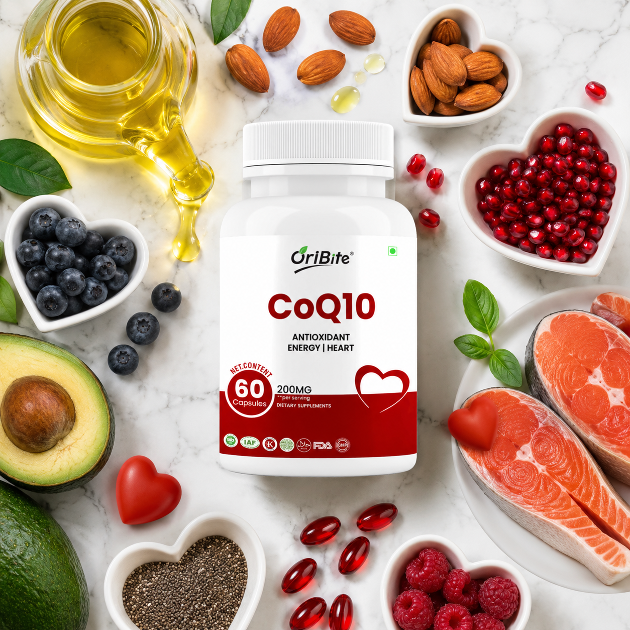 COQ10 Capsules for Heart and Energy Wellness - Oribite