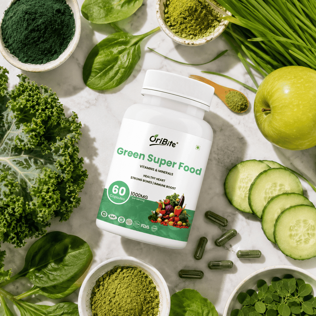 Green Super Food Capsules for Daily Wellness - Oribite
