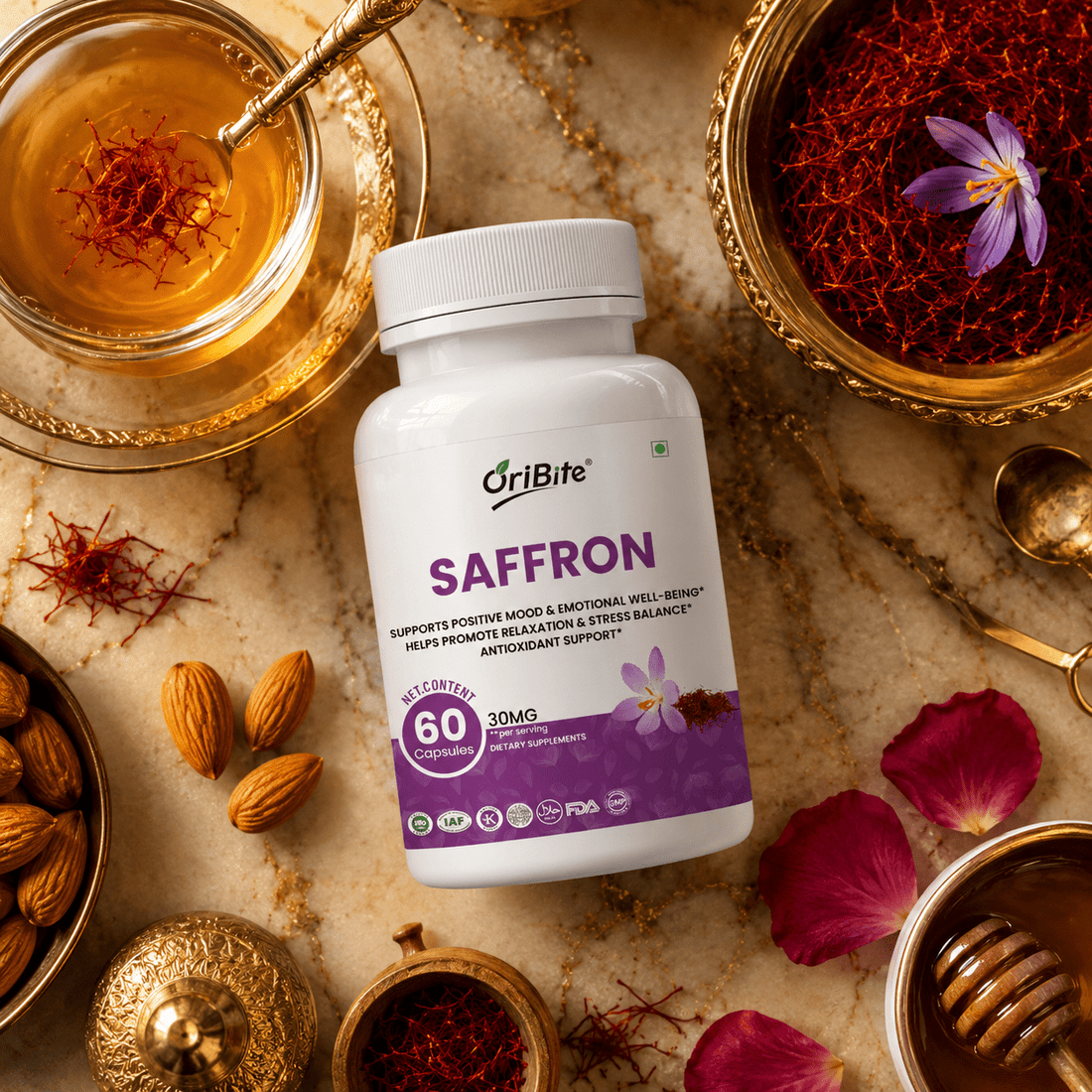 Saffron Capsules for Mood and Wellness Support - Oribite