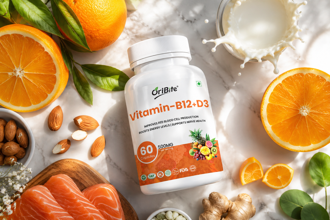 Vitamin B12+D3 Capsules for Energy and Wellness - Oribite