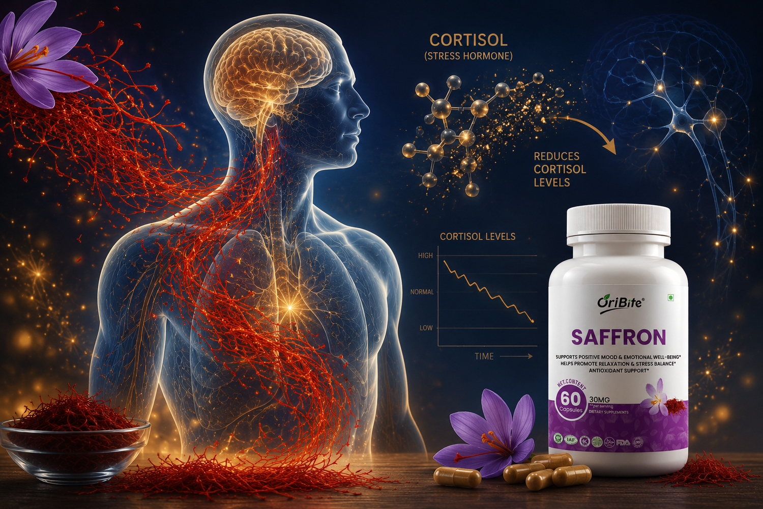 A digital illustration of a human silhouette with a glowing red nervous system.