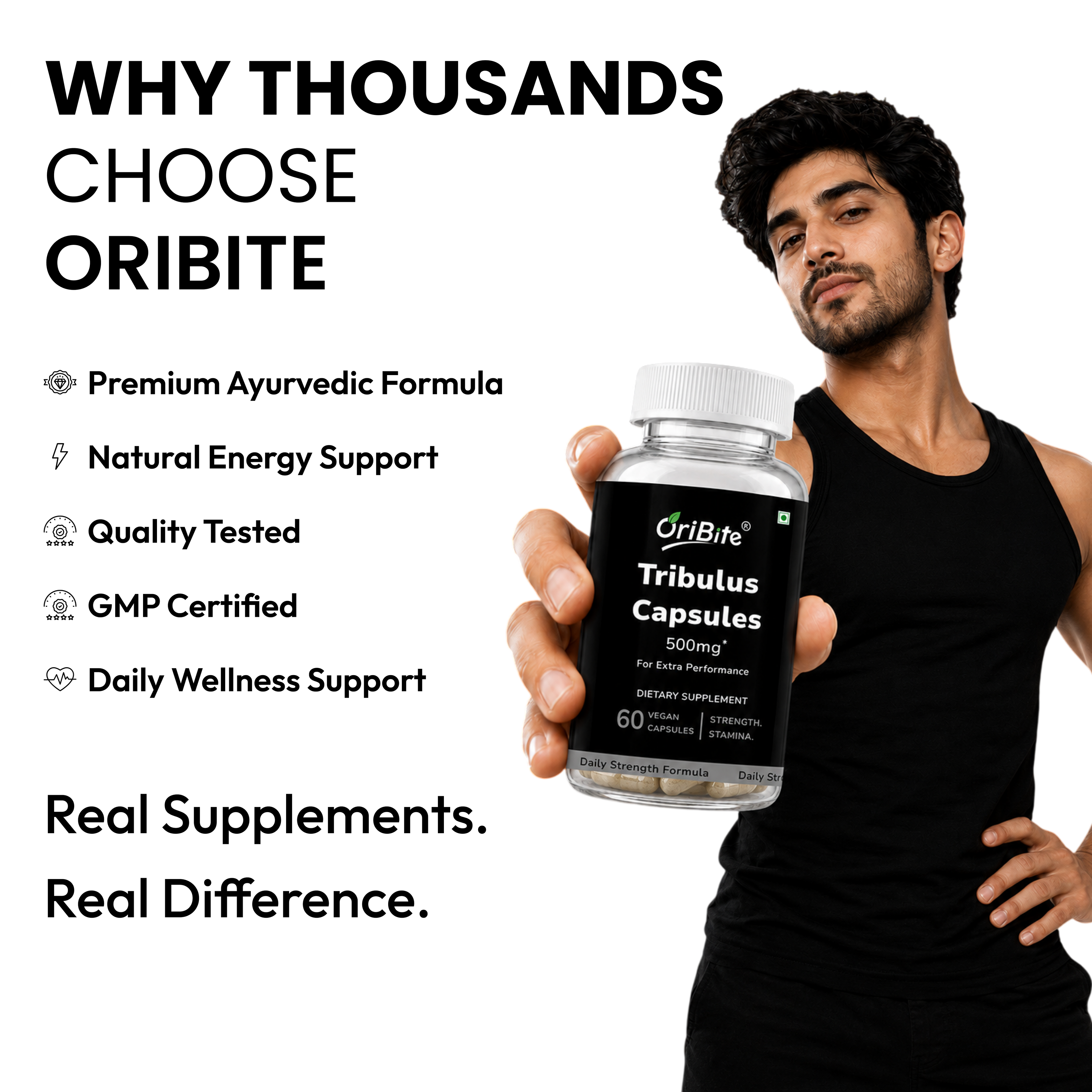 Tribulus & Ginseng Capsules for Male Performance & Vitality
