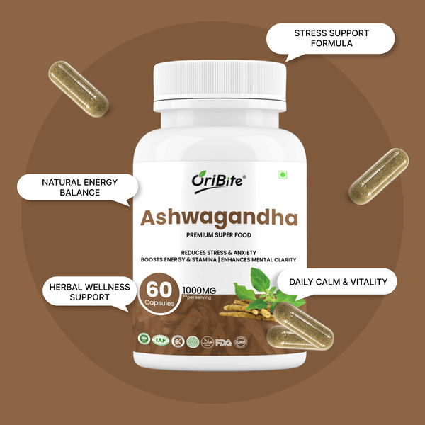 Ashwagandha Root Extract Capsules for Immunity & Energy - Oribite
