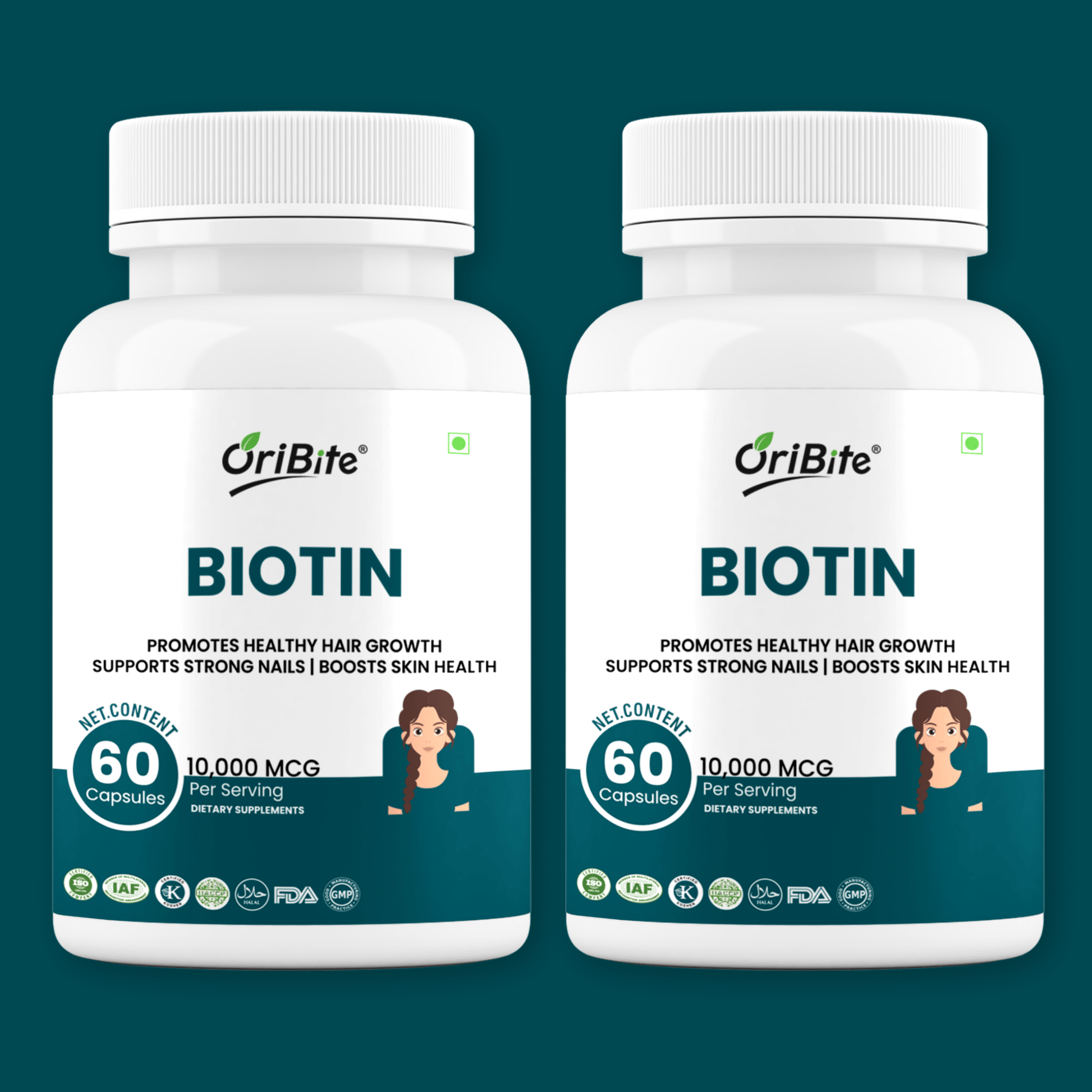 Biotin Capsules for Healthy Hair Skin & Nails - Oribite