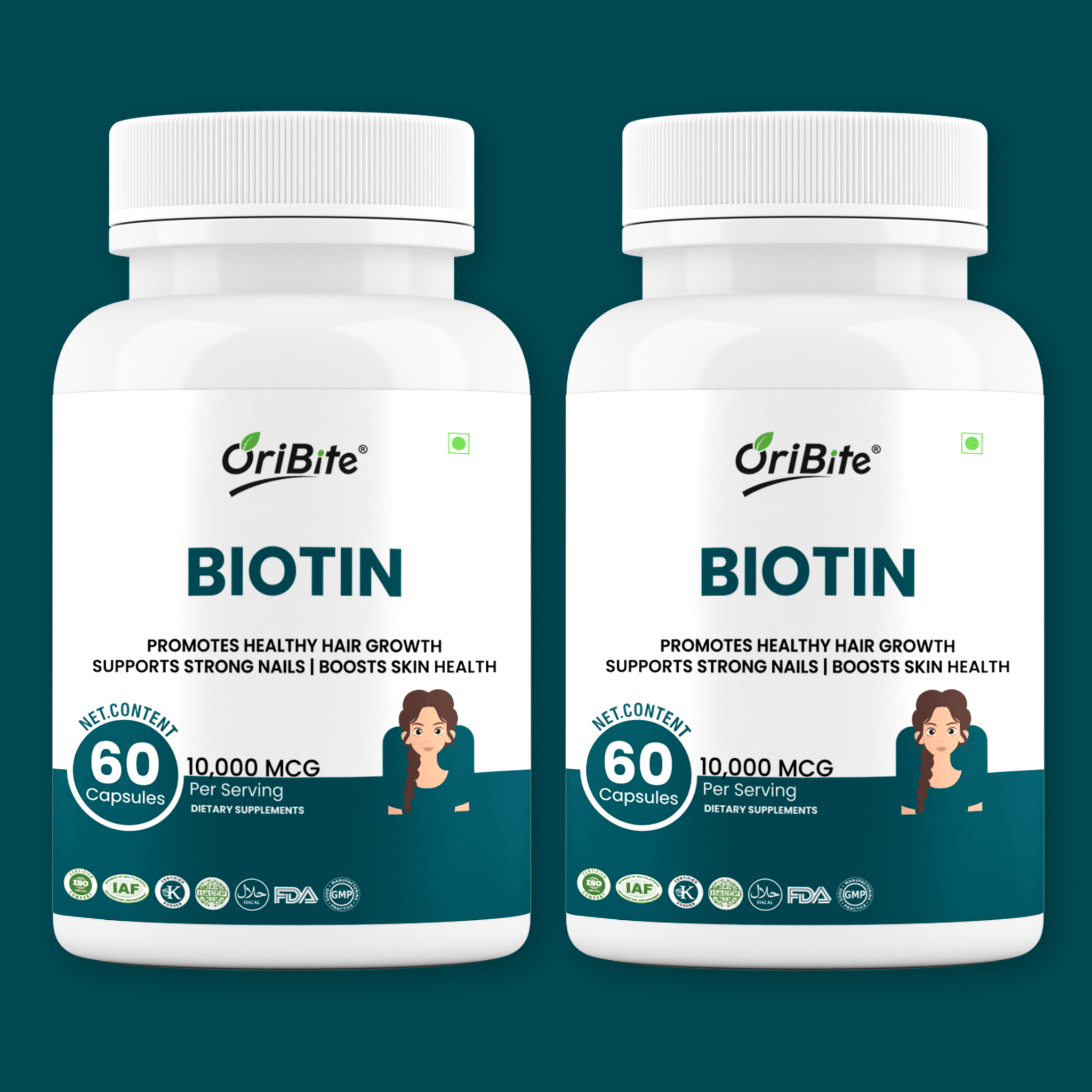 Biotin Capsules for Healthy Hair Skin & Nails - Oribite