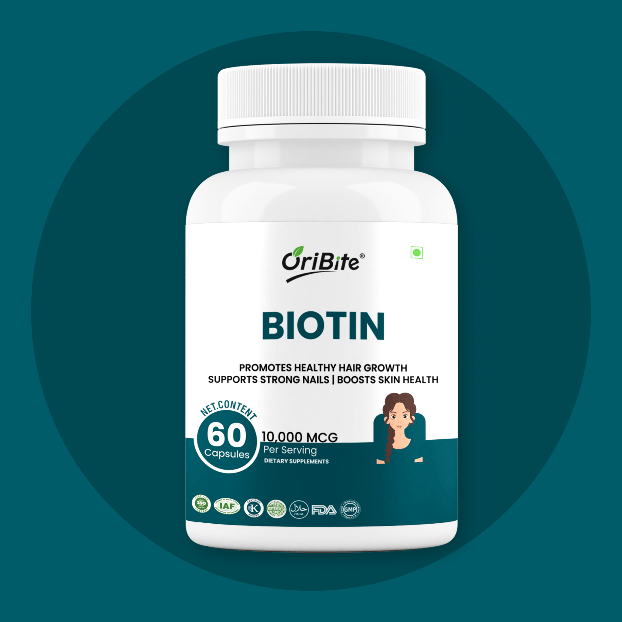 Biotin Capsules for Healthy Hair Skin & Nails - Oribite
