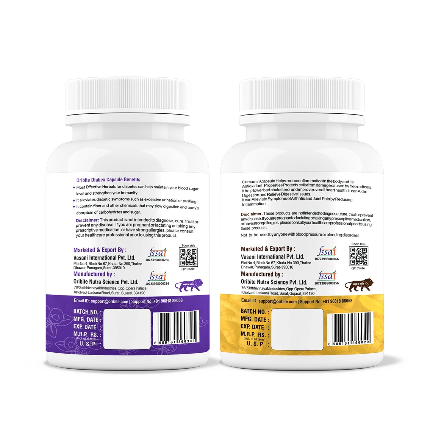 Diabex & Curcumin – Sugar Care, Immunity & Wellness Support