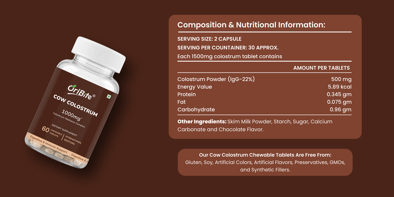 Cow Colostrum Tablets for Immunity & Gut Health