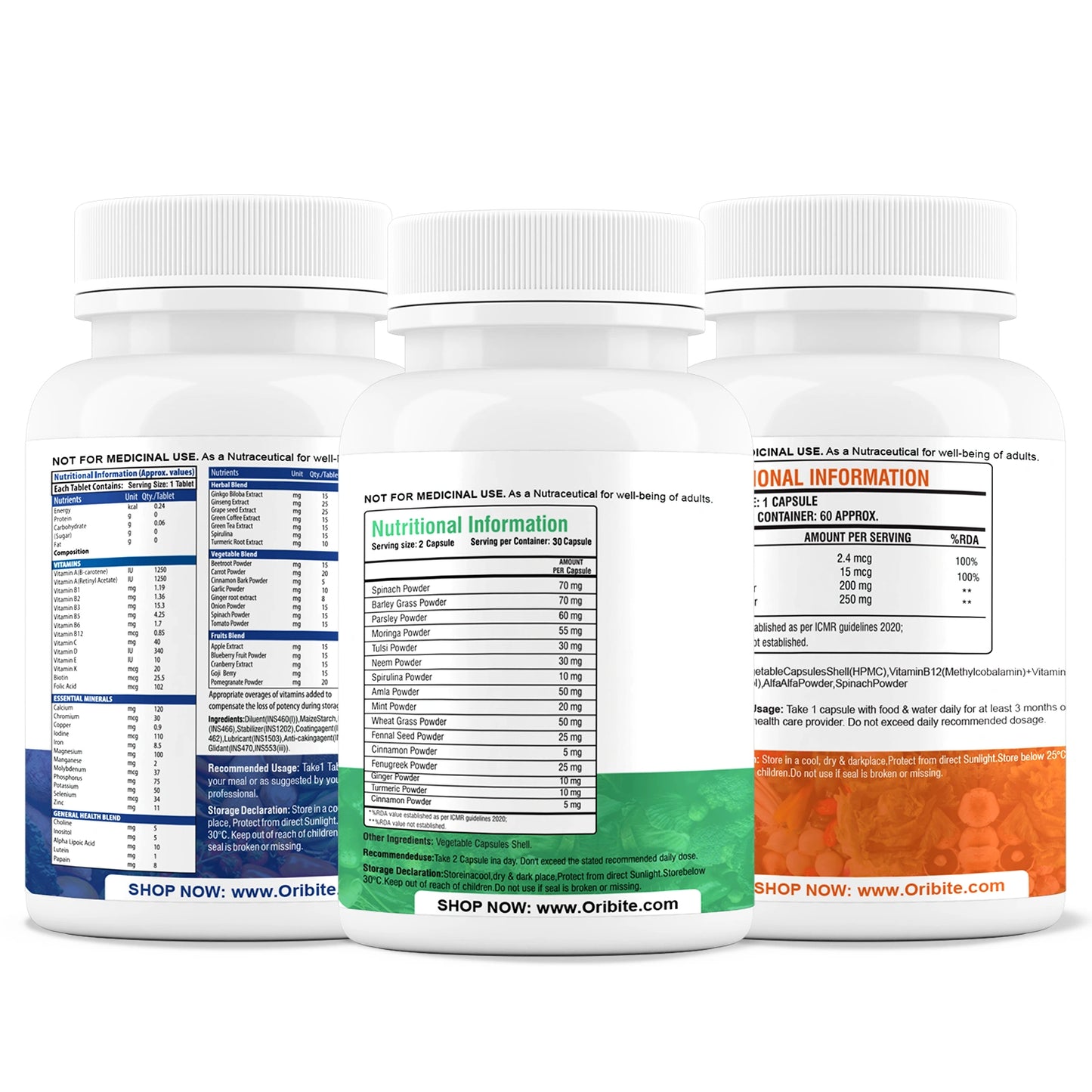 Multivitamin, Vitamin B12 & Green Super Food – Detox & Daily Energy