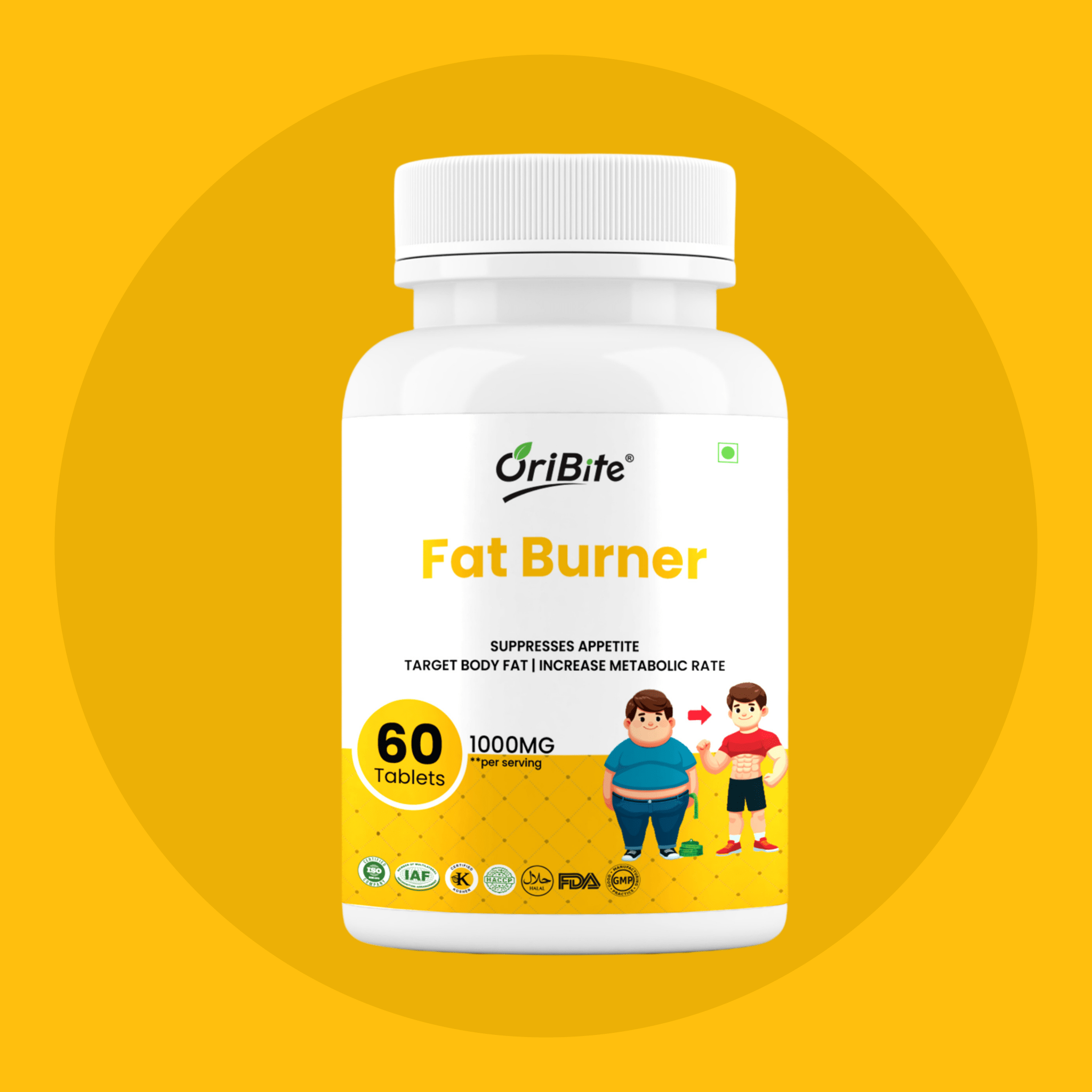 Garcinia Cambogia & Green Tea Fat Burner Tablets for Weight Loss - Oribite