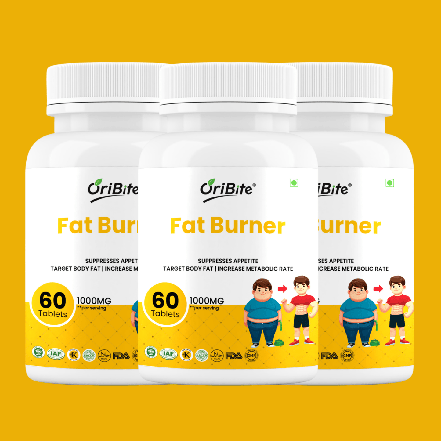 Garcinia Cambogia & Green Tea Fat Burner Tablets for Weight Loss - Oribite