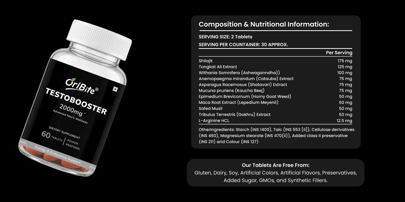 Testosterone Booster Tablets with Shilajit & Ashwagandha