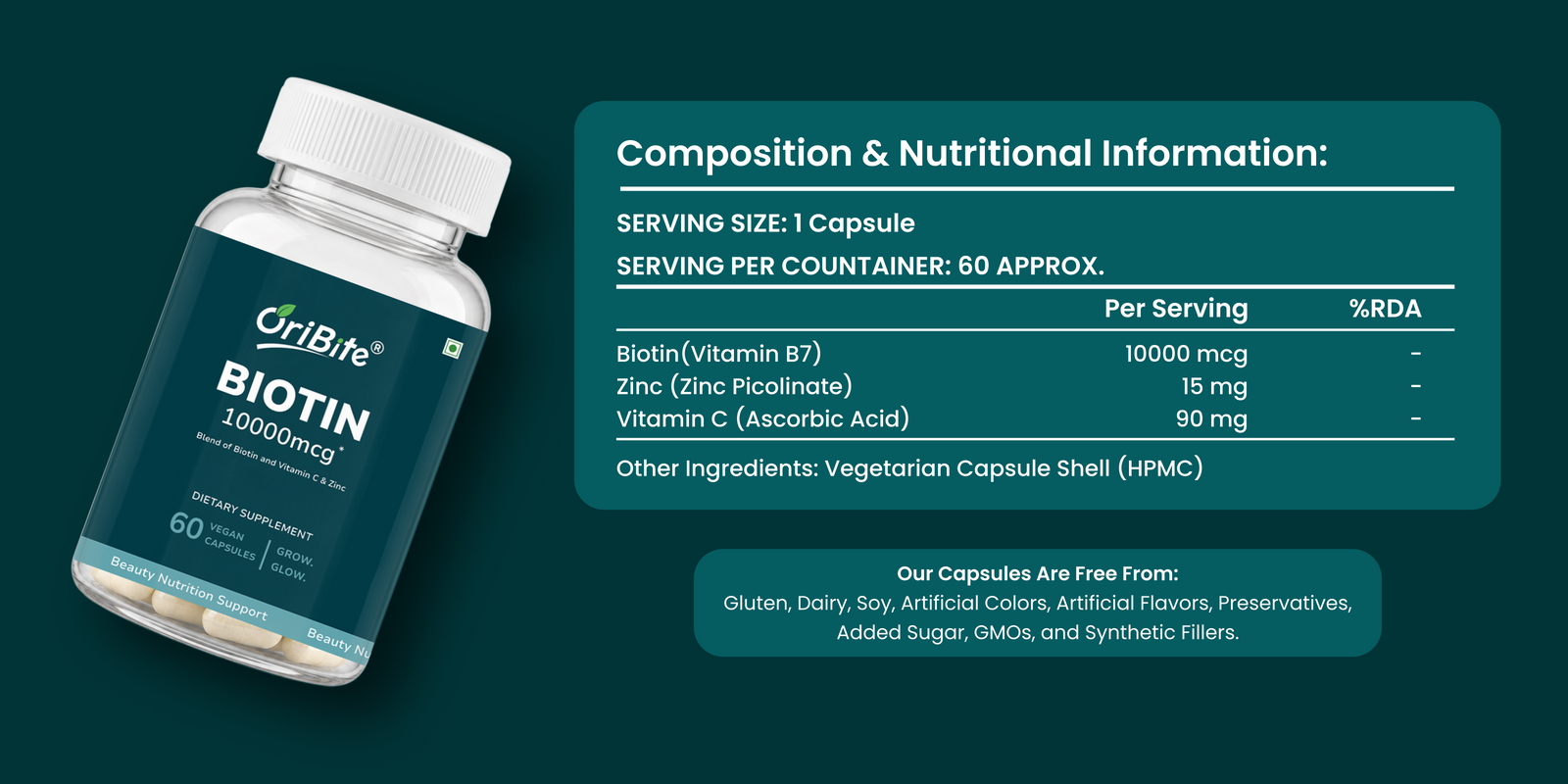 Biotin Capsules for Healthy Hair Skin & Nails