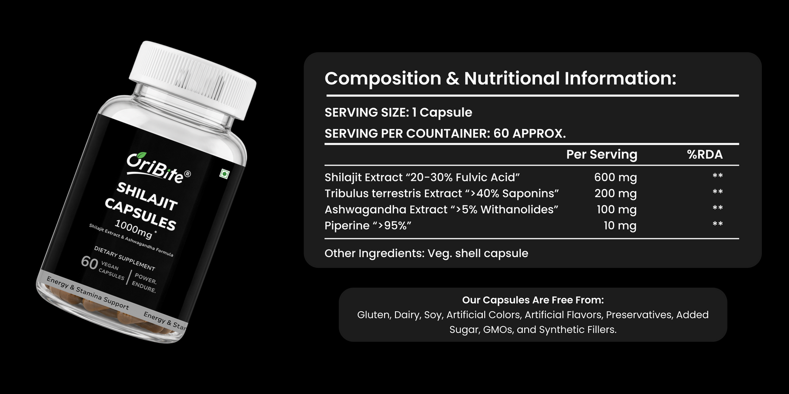 Shilajit Extract Capsules for Stamina & Vitality