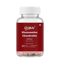 A bottle of OriBite Glucosamine Chondroitin 1000mg dietary supplements, featuring a white cap and a dark red label, shown on a plain white background.