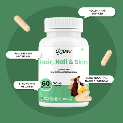 Biotin & Glutathione Capsules for Hair Skin & Nails - Oribite